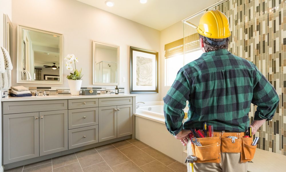 Contractor Facing Completed Custom Master Bathroom.